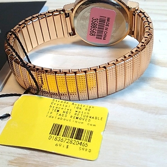 Austrian Crystal Embellished Bracelet Watch Rose Gold Plated Certified - Picture 15 of 15